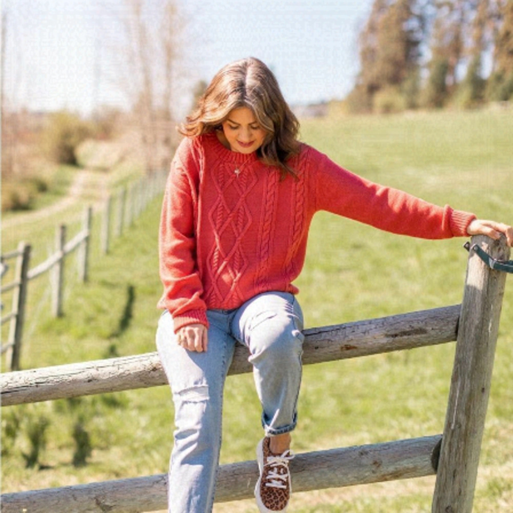 JOE Fresh x Jillian Harris cable knit steph sweater size XS pink